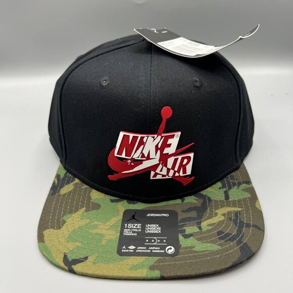 Nike Air Jordan Pro Hat Men Black Camouflage Jumpman Snap Back‎ Cap New